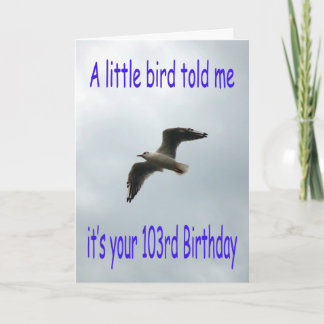Happy 103rd Birthday Flying Seagull bird Card