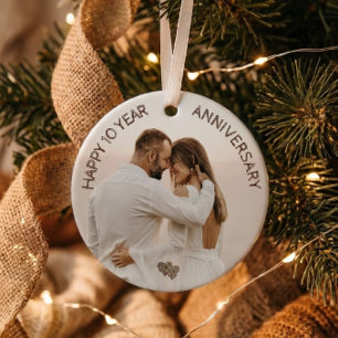 Happy 10 Years Anniversary Custom Metal Ornament