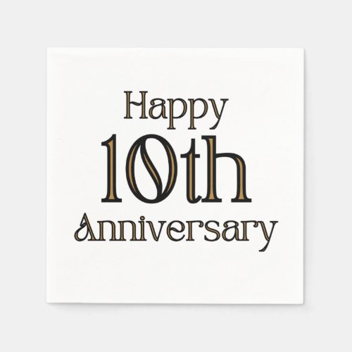 Happy 10th Anniversary 3 Ply Napkins