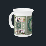 "Happy 10th Anniversary"6 photos Tin color Beverage Pitcher<br><div class="desc">What a fabulous and thoughtful way to mark their special day; favorite pics highlighting their 10th anniversary with medalion style text!</div>
