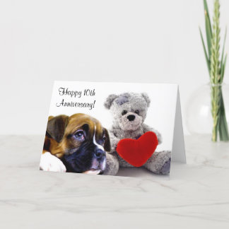 Happy 10th Anniversary Boxer Greeting card
