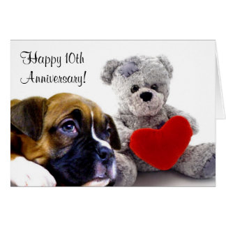 Happy 10th Anniversary Boxer Greeting card