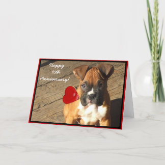 Happy 10th Anniversary Boxer Greeting card