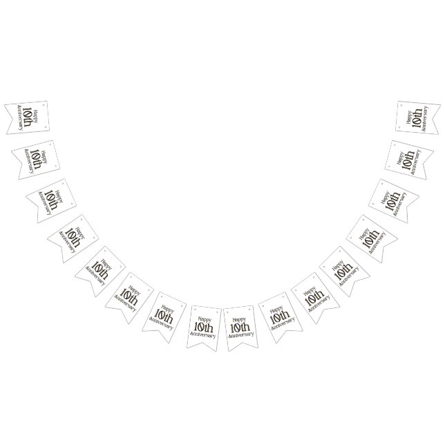 Happy 10th Anniversary Bunting Banner (All)