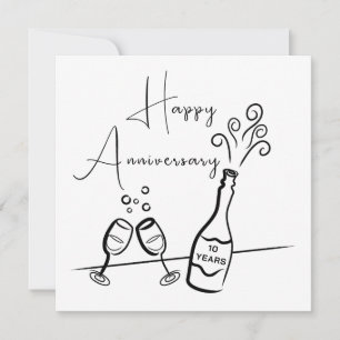 Happy 10th Anniversary Champagne Celebration Card