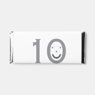 Happy 10th anniversary name date gray bold emoji hershey bar favors