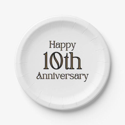 Happy 10th Anniversary Paper Plates