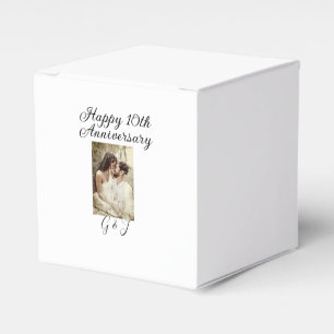 Happy 10th anniversary photo couple name letter favor boxes