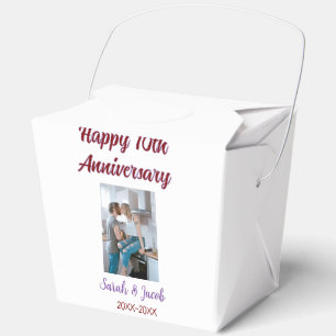 Happy 10th anniversary photo wedding couple name d favor boxes