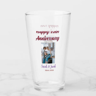 Happy 10th anniversary photo wedding couple name d glass