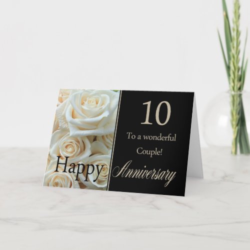 Happy 10th Anniversary roses Card