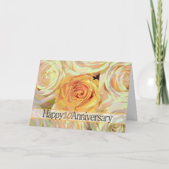 Happy 10th Anniversary roses Card (Front)