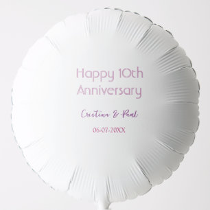 Happy 10th anniversary simple minimal wedding name balloon