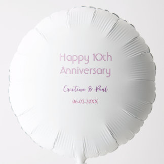 Happy 10th anniversary simple minimal wedding name balloon