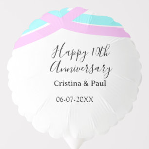 Happy 10th anniversary simple minimal wedding name balloon