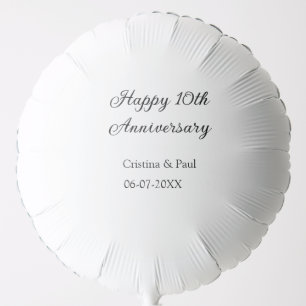 Happy 10th anniversary simple minimal wedding name balloon