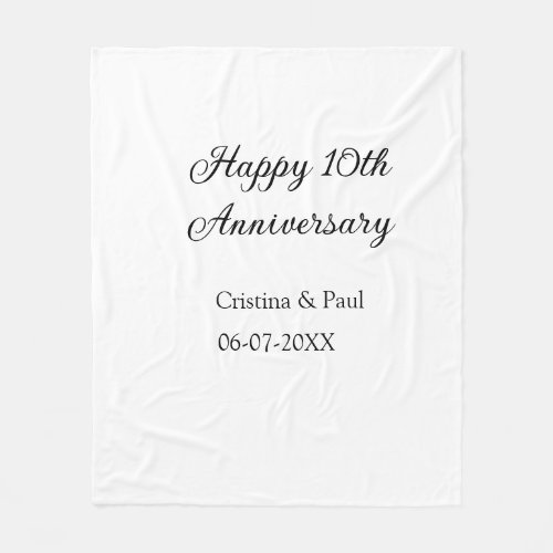Happy 10th anniversary simple minimal wedding name