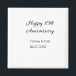Happy 10th anniversary simple minimal wedding name magnet<br><div class="desc">design</div>