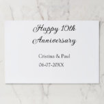 Happy 10th anniversary simple minimal wedding name paper pad<br><div class="desc">design</div>