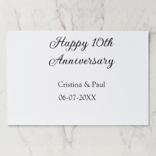 Happy 10th anniversary simple minimal wedding name paper pad