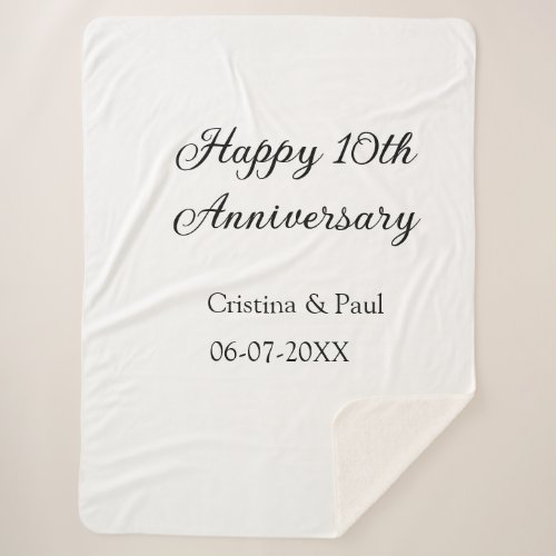 Happy 10th anniversary simple minimal wedding name