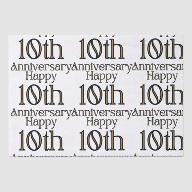 Happy 10th Anniversary Tissue Paper (Front)