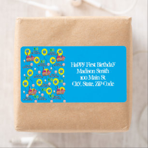 Happy 10th Birthday Address Labels, Blue Label