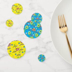 Happy 10th Birthday Confetti, #10 Yellow & Blue Confetti