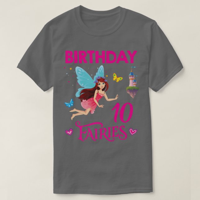 Happy 10th Birthday Girl Birthday Party 10 years o T-Shirt (Design Front)