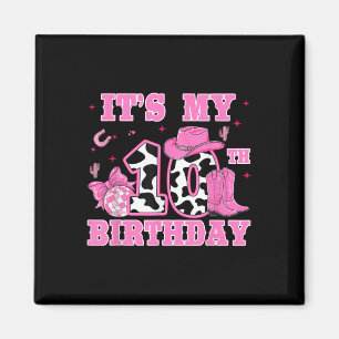 Happy 10th Birthday Girl Outfit Rodeo Western Cowg Magnet