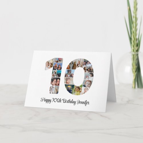 Happy 10th Birthday Number 10 Custom Photo Collage Card