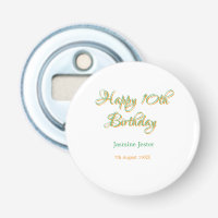 happy 10th birthday orange green name date simple