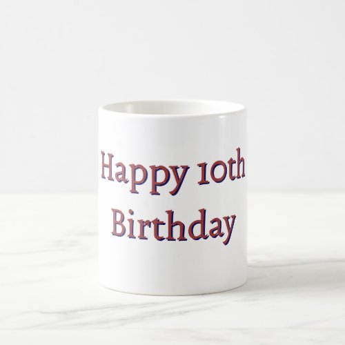 happy 10th birthday pink bluesimple minimal name coffee mug