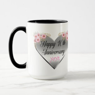 Happy 10th Wedding Anniversary Two-Toned Mug 15oz
