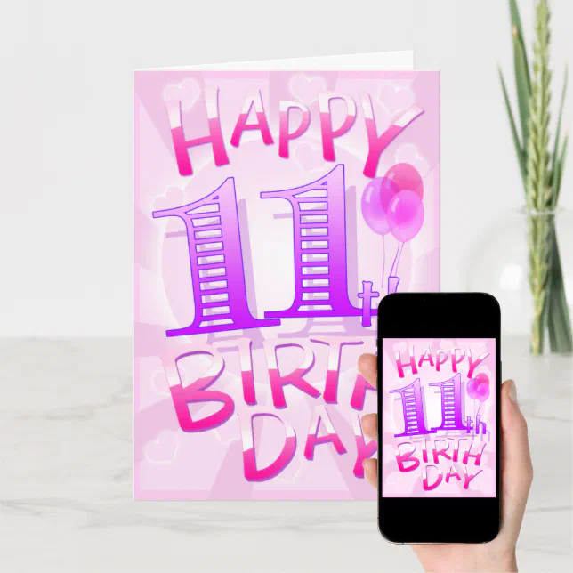 Happy 11th Birthday Card | Zazzle