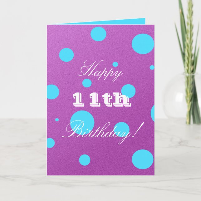 Happy 11th Birthday Card for Girl (Front)
