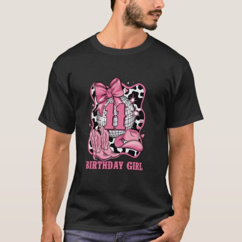 Happy 11th Birthday Girl Bow Rodeo Western Cowgirl T-Shirt