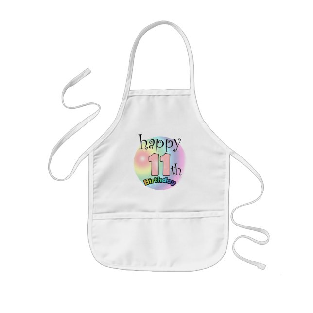Happy 11th Birthday (pink) Kids' Apron (Front)