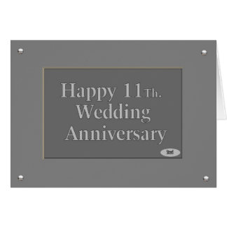 11th Wedding Anniversary T Shirts Gifts Hy 11th Wedding Anniversary Steel Card