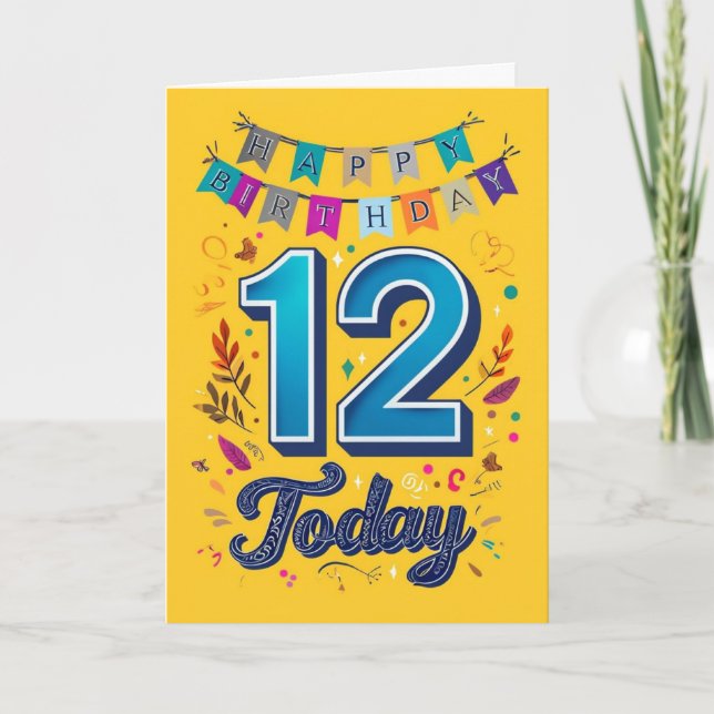 Happy 12th Birthday Card (Front)