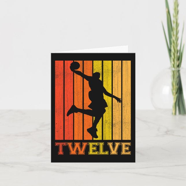 Happy 12th Birthday Decorations For Boys Basketbal Card (Front)