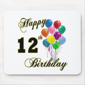 Happy 12th Birthday Gifts and Birthday Apparel Mouse Pad