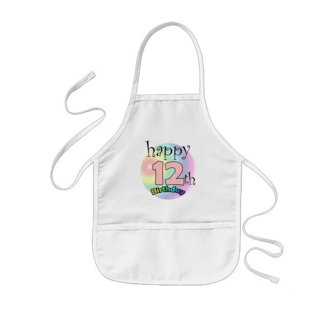 Happy 12th Birthday (pink) Kids' Apron (Front)