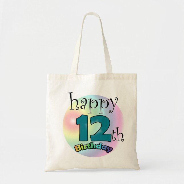 Happy 12th Birthday Tote Bag (Front)