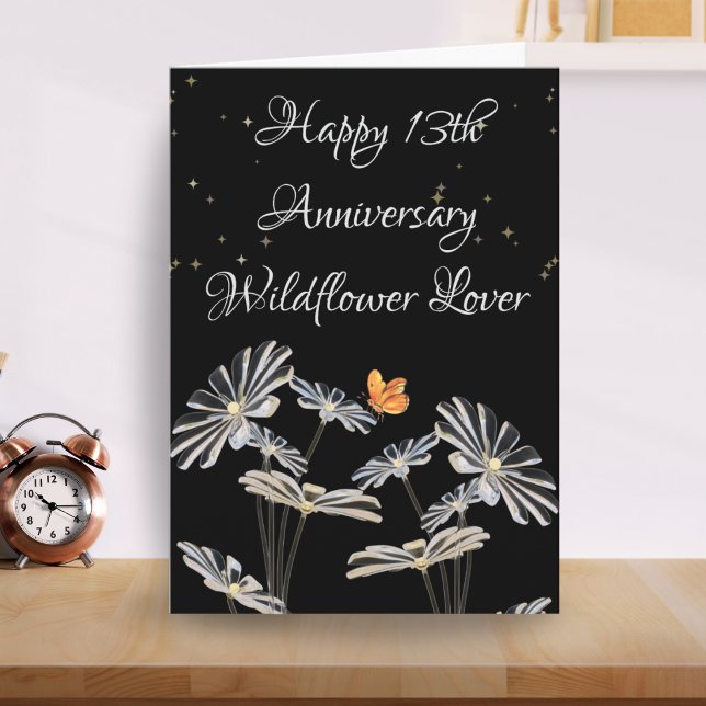 Happy 13th Anniversary Card Wildflower Lover Wife (Creator Uploaded)