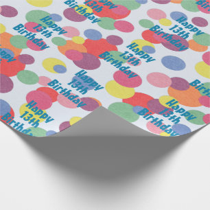 Happy 13th Birthday Circles Wrapping Paper