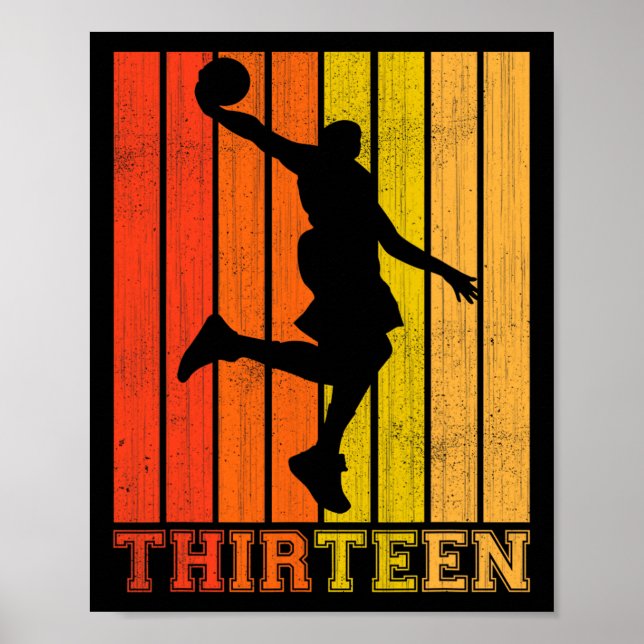 Happy 13th Birthday Decorations For Boys Basketbal (Front)