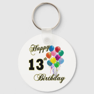 Happy 13th Birthday Gifts and Birthday Apparel Keychain
