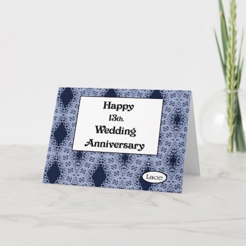 Happy 13th Wedding Anniversary Lace Card