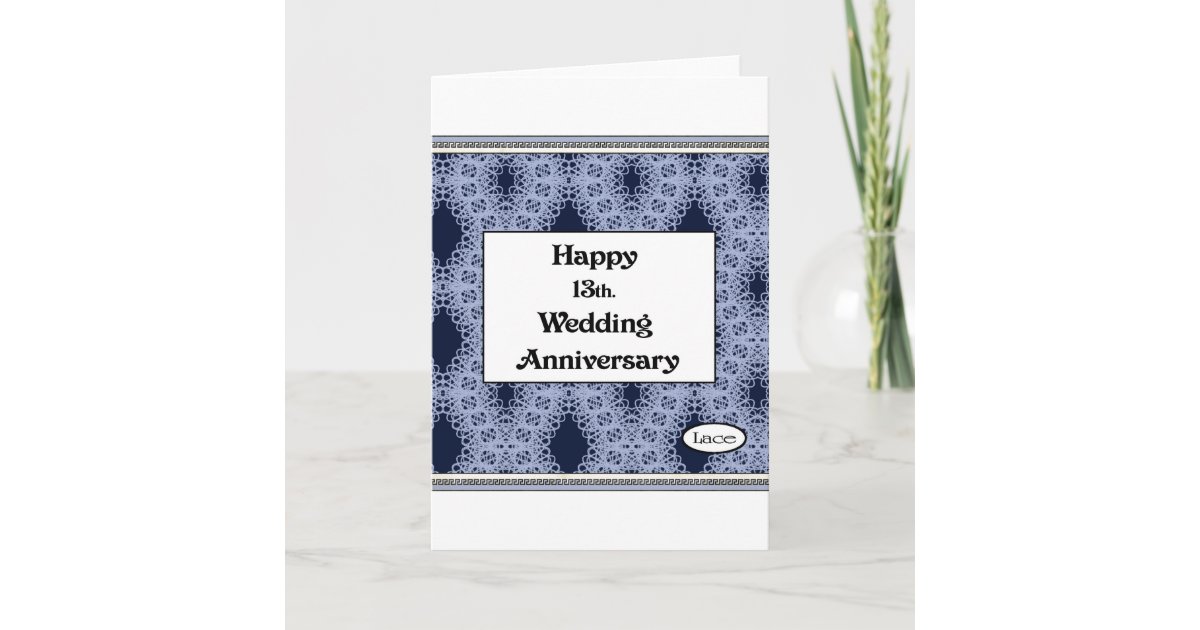 Happy 13th. Wedding Anniversary Lace Card | Zazzle.com